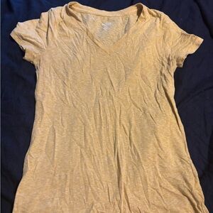 Mossimo Supply Co. Light Yellow V-Neck Tee